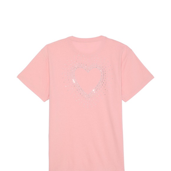 PINK / Victoria’s Secret Valentines Day Campus Cotton Tee Size:Medium BLING**** - Picture 4 of 6